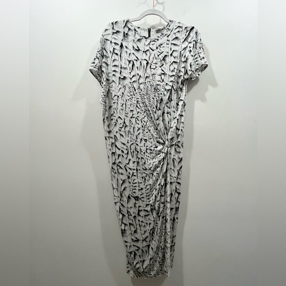 HELMUT LANG Deep Twist Strata Print Jersey Dress - Picture 5 of 11